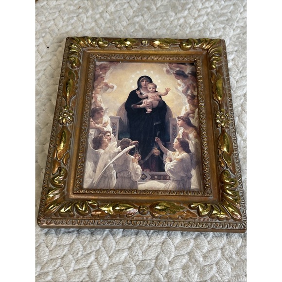 NUNS CONVENT FRAMED REGINA ANGELORUM QUEEN OF THE ANGELS 9 1/4" x 7 1/2" - Picture 2 of 11